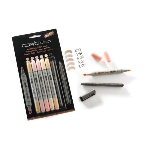 Copic Ciao 5 + 1 Skin Tones Set 1 Copic Ciao 5 + 1 Skin Tones Set