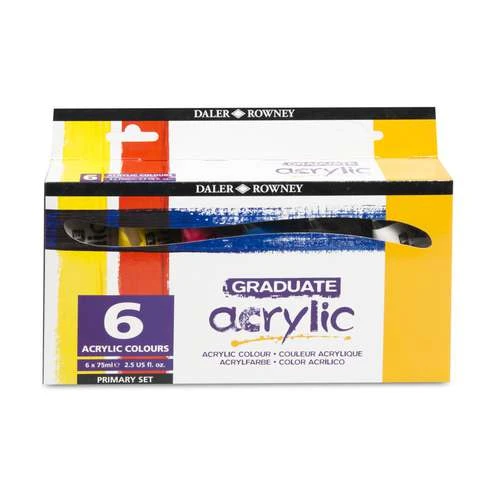 Daler-Rowney Graduate Acrylic Primary Set - 75ml Tubes 1 Daler-Rowney Graduate Acrylic Primary Set - 75ml Tubes