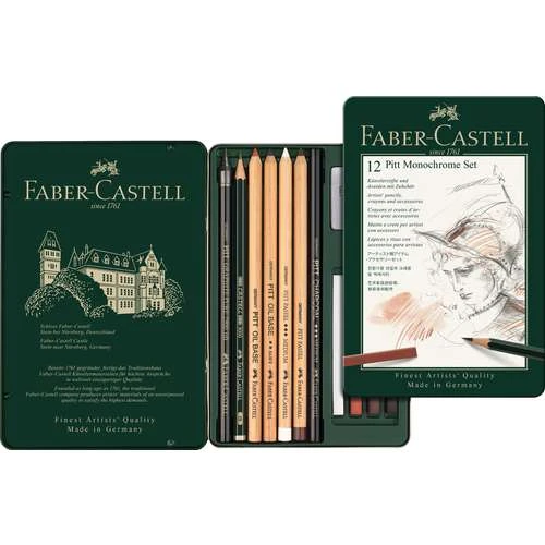 Faber-Castell Pitt 12 Piece Monochrome Set 1 Faber-Castell Pitt 12 Piece Monochrome Set