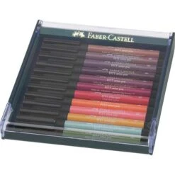 Faber-Castell Pitt Artist 12 Coloured Brush Pen Sets -Da Vinci Shop Faber CastellPittArtist12ColouredBrushPenSets 2
