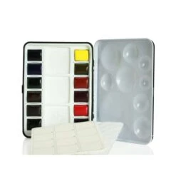 GOLDEN® | QoR® Mini Watercolour Box — 12 Half Pans -Da Vinci Shop GOLDENC2AE7CQoRC2AEMiniWatercolourBoxE2809412halfpans 3