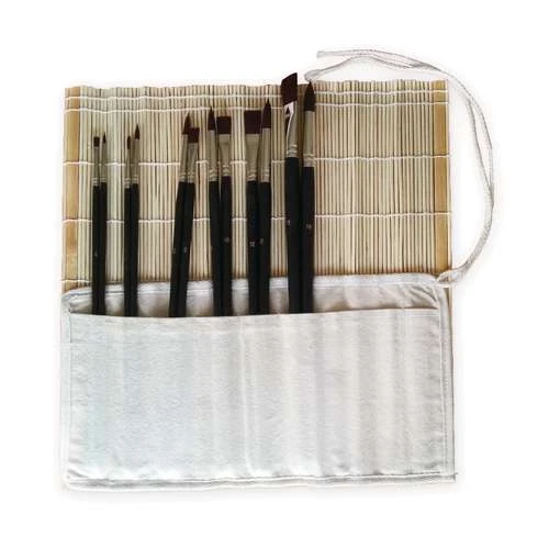 I LOVE ART | Acrylic Brush Set — 12 Brushes + Bamboo Roll 2 I LOVE ART | Acrylic Brush Set — 12 Brushes + Bamboo Roll - Image 2