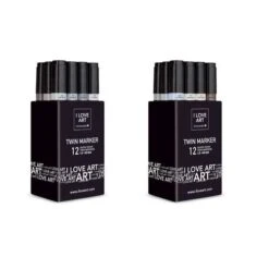 I LOVE ART | Twin Marker Grey Shades Sets — 12 Pens -Da Vinci Shop ILOVEART7CTwinMarkerGreyShadesSetsE2809412pens 2