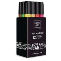 I LOVE ART | Twin Marker Sets — 12 Pens -Da Vinci Shop ILOVEART7CTwinMarkerSetsE2809412pens 2