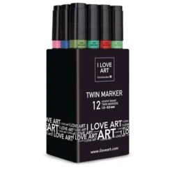 I LOVE ART | Twin Marker Sets — 12 Pens -Da Vinci Shop ILOVEART7CTwinMarkerSetsE2809412pens 3