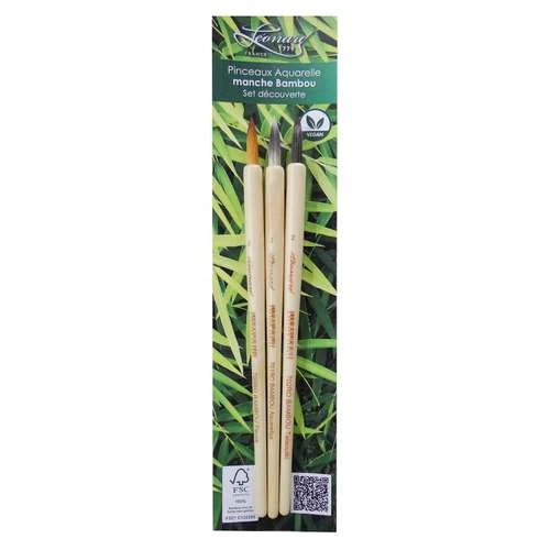 Léonard Bamboo Handled Brushes Discovery Set 1 Léonard Bamboo Handled Brushes Discovery Set