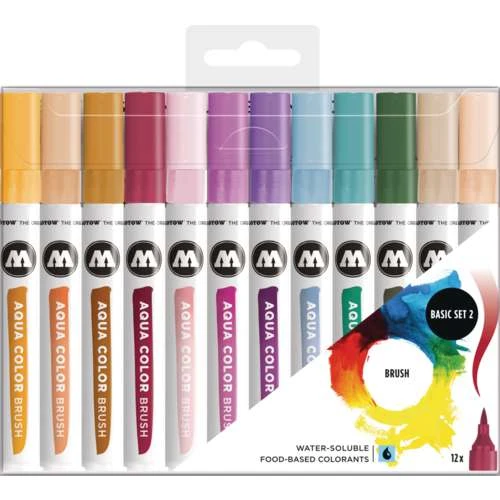 MOLOTOW™ | AQUA COLOR BRUSH Marker Sets — 12 Markers 2 MOLOTOW™ | AQUA COLOR BRUSH Marker Sets — 12 Markers - Image 2