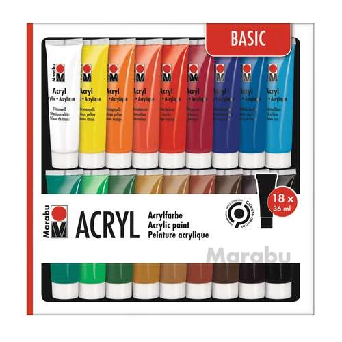 Marabu Acrylic Colour Basic Set 1 Marabu Acrylic Colour Basic Set