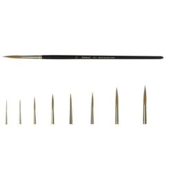 Raphaël Series 8802 Kolinsky Gold Long Tip Round Brushes