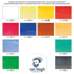 Royal Talens Van Gogh Watercolour Set - 12 X 10ml Tubes -Da Vinci Shop RoyalTalensVanGoghWatercolourSet 12x10mltubes 2