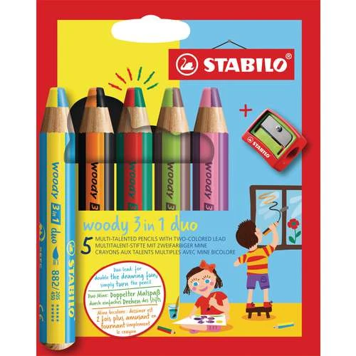 Stabilo Woody 3 In 1 Duo Coloured Pencil Sets 2 Stabilo Woody 3 In 1 Duo Coloured Pencil Sets - Image 2