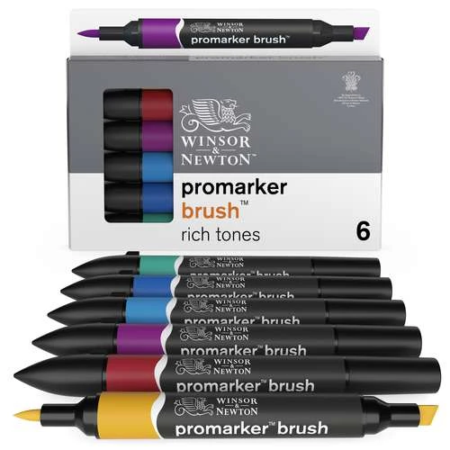 Winsor & Newton 6 BrushMarker Sets 1 Winsor & Newton 6 BrushMarker Sets