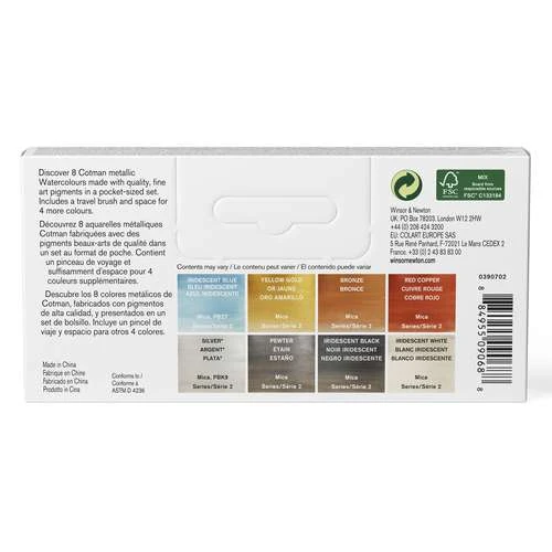 Winsor & Newton Cotman Watercolour Metallic Pocket Set 2 Winsor & Newton Cotman Watercolour Metallic Pocket Set - Image 2